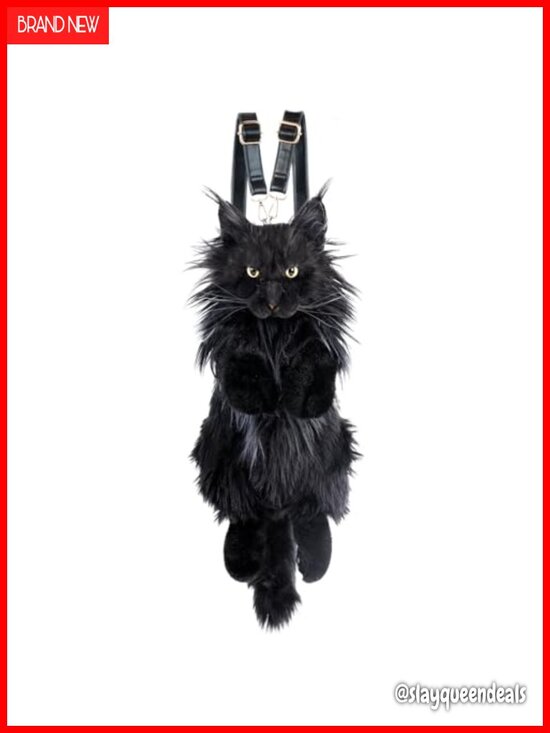 Realistic Cat Plush Backpack Handmade Stuffed Animal Bag with Adjustable Straps main image 5